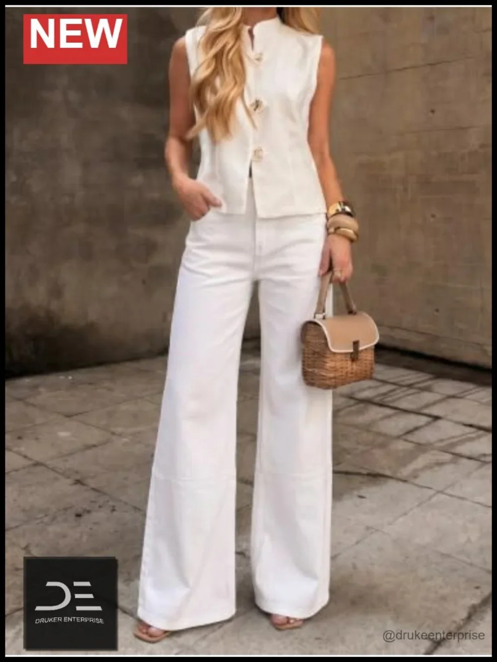 High Waisted Flared Bell Bottom Jeans with Raw Hem - Stretch Cotton Denim Pants